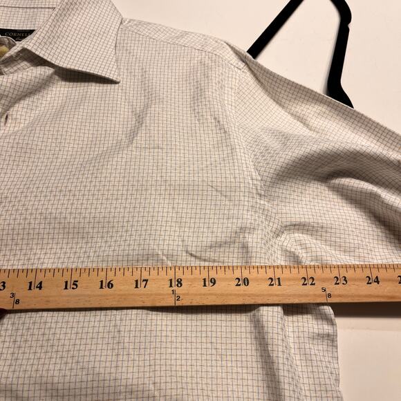 Corneliani White Micro Stripes Button-Down Shirt Size 17 - Picture 5 of 7